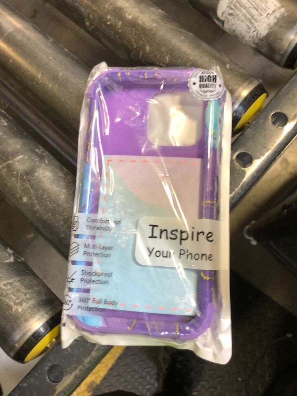 Photo 1 of Hocase for iPhone 15 Pro Max Case, Heavy Duty Shockproof Protection Soft Silicone Rubber Bumper+Hard Plastic Hybrid Protective Case for iPhone 15 Pro Max 6.7" 2023 - When Purple Meets Blue