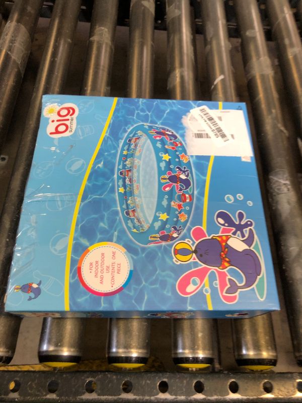 Photo 1 of 3 Rings Kiddie Pool for Toddler, 48”X12”?Kids Swimming Pool, Inflatable Baby Ball Pit Pool, Small Infant Pool (Blue)