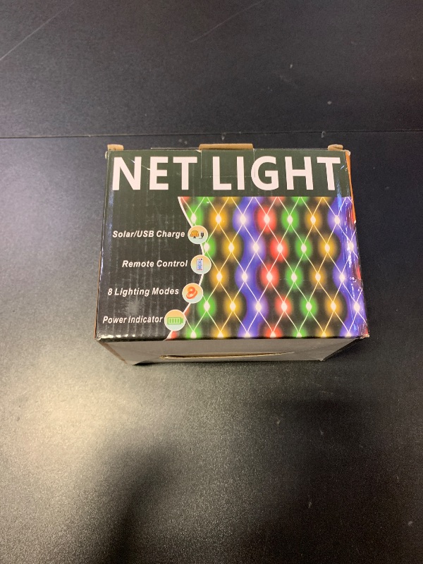 Photo 1 of Solar Net Lights Outdoor, 240 LED Cool White Mesh Lights for Bushes Waterproof Solar & USB 2 Power Way, 11.5ft x 5ft 8 Modes Green Wire String Light with Remote Christmas Trees Patio Indoor Decor