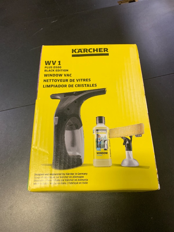 Photo 1 of Kärcher WV 1 Plus Black Edition Window Vacuum Squeegee - for Showers, Mirrors, Glass, & Countertops - 10 in. Squeegee Blade