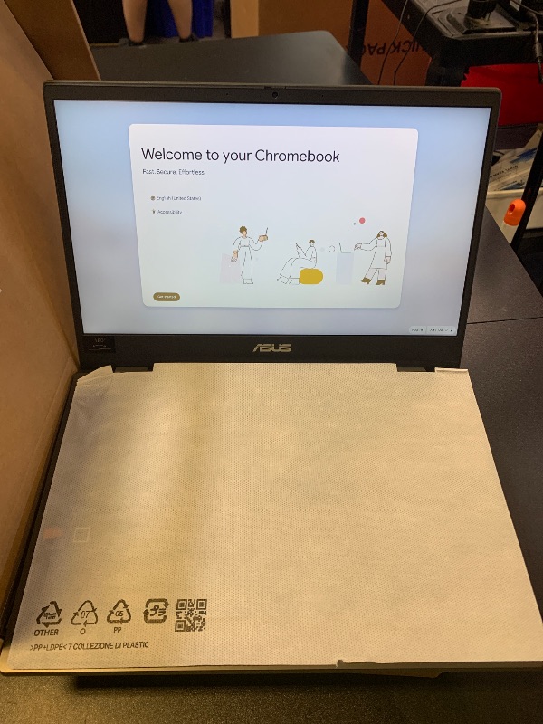 Photo 1 of ASUS Chromebook CM14 Laptop, 14" HD Anti-Glare Display (1366x768), MediaTek Kompanio 520, 4GB RAM, 64GB eMMC, ChromeOS, Gray, CM1402CM2A-DS44, Gravity Grey