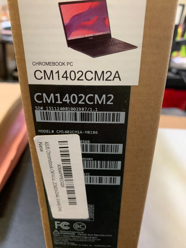 Photo 1 of ASUS Chromebook CM14 Laptop, 14" HD Anti-Glare Display (1366x768), MediaTek Kompanio 520, 4GB RAM, 64GB eMMC, ChromeOS, Gray, CM1402CM2A-DS44, Gravity Grey
