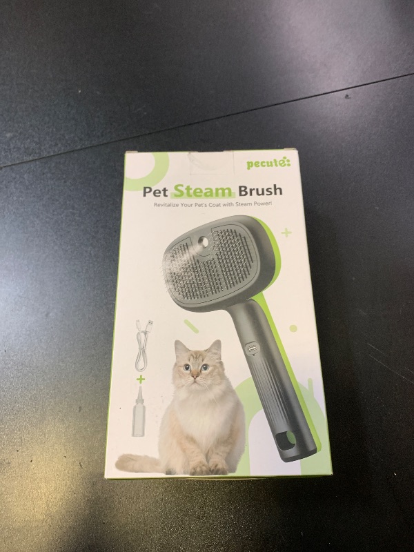 Photo 1 of Pecute Cat Steam Brush, Self-Cleaning Steam Cat Brush with 2 Water Spray Modes, Large Capacity Tank, Steaming Renu Dog Brush for Shedding Massaging Grooming, Cool Mist Only