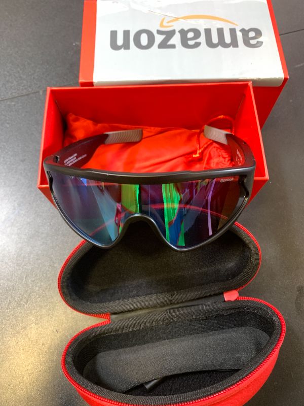 Photo 1 of Reebok Voltage Smart Audio Sunglasses, Blue Mirror Polarized Lens, Unisex, HiFi Bluetooth Sport Glasses with UV Protection - Powered by Lucyd