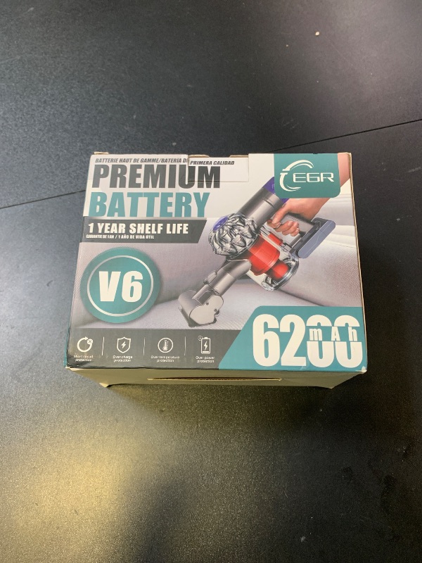 Photo 1 of EGR Premium 6200mAh V6 Battery Replacement Compatible with Dyson V6 Animal V6 Absolute V6 Motorhead V6 Fluffy SV03 SV04 SV05 SV06 SV07 SV09 DC58 DC59 DC61 DC62 DC72 DC74 Vacuum Cleaner(Not Fit V7, V8)