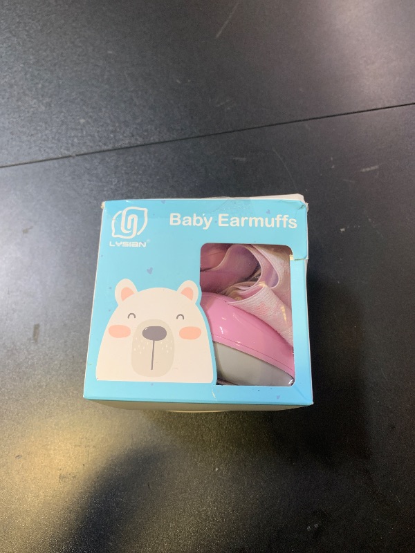 Photo 1 of LYSIAN Pink Baby Ear Muffs Noise Cancelling with Elastic Headband, Baby Headphones Earmuffs for Infant Hearing Protection Sleeping, Nap, Travel, Games, Festival