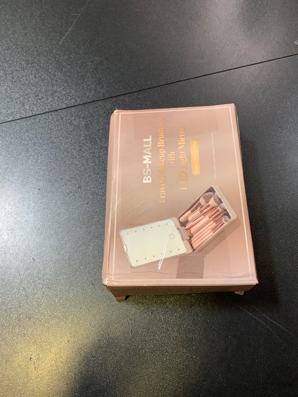 Photo 1 of BS-MALL Makeup Brushes Foundation Powder Concealers Eye Shadows Makeup Set with LED light Mirror 14 Pcs Mini Makeup Brushes (APINK)