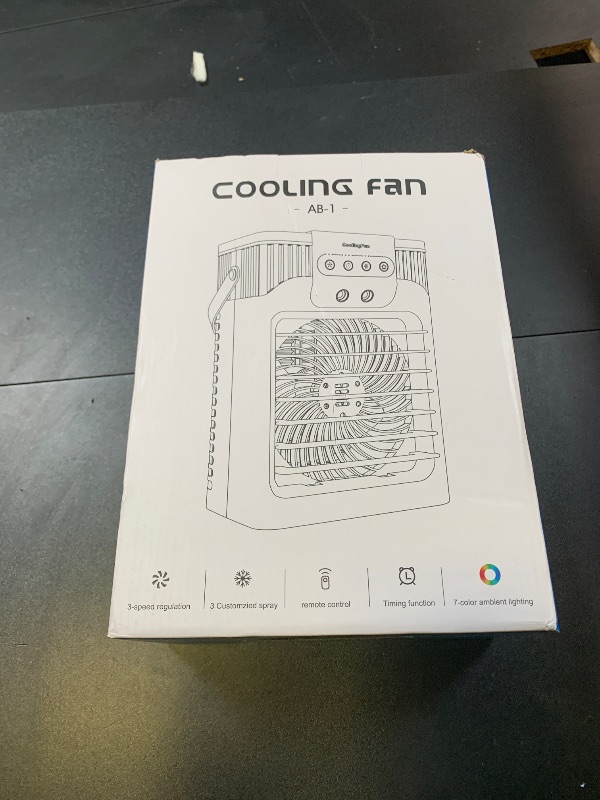 Photo 1 of Portable Air Conditioner, LEAEYFE 3 Higher Speeds With 1200ml Extra Large Water Tank, 7 Color Lights 2/8 Hour Timer, 120° OscillatingCooling Fan For Desk, Home, Bed and Living Room