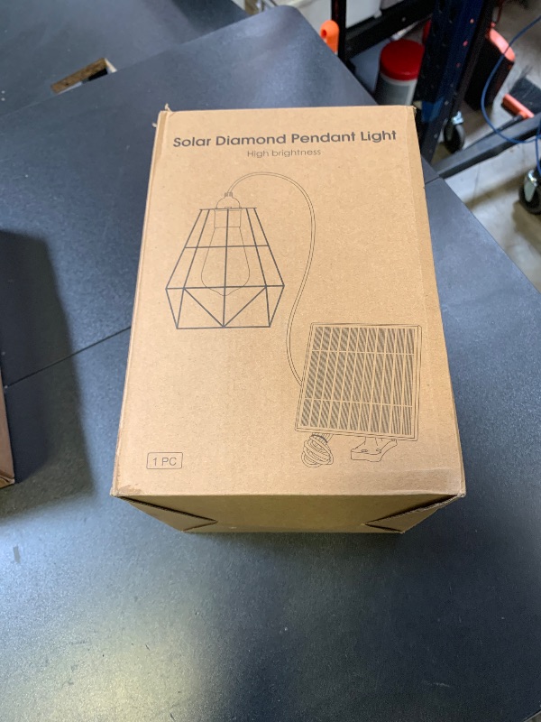 Photo 1 of intelamp Solar Pendant Lights Indoor Outdoor, 4000mAh Gazebo Shed Chandeliers with Remote Dust to Dawn Mode 16.4Ft Hanging Lighting Interior for Outside Barns Toolsheds Chicken Coop