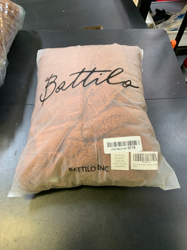 Photo 1 of Battilo Caramel Throw Blanket for Couch, Rust Throw, 51" x 67", Super Soft Warm Chenille Cable Knit Blanket Boho Decorative Fall Throw Blanket for Bed, Sofa and Living Room