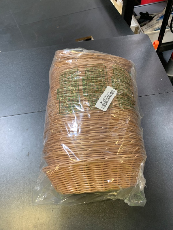 Photo 1 of 24 Pack Plastic Oval Basket Small Fruit Bread Basket Food Storage Basket Bin for Easter Gifts Empty Home Kitchen Restaurant Food Serving Storage Display Decor(Light Brown)