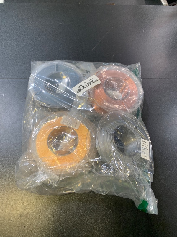Photo 1 of ELEGOO 250g Silk PLA Filament Bundle 1.75mm, 4 Colors 3D Printer Filaments Dimensional Accuracy +/- 0.02mm, 4 Pack 250g Spool, Silk Gold/Silk Silver/Silk Bronze/Galaxy Black