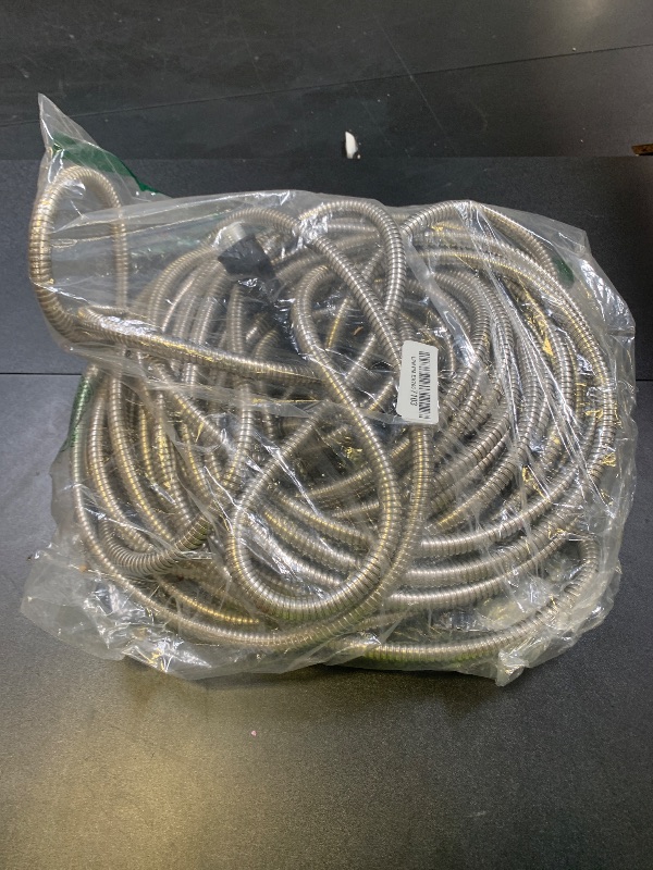 Photo 1 of BIONIC STEEL 100 Ft Metal Garden Hose with Sprayer Nozzle, Non Kinking Designed Stainless Steel Heavy Duty Water Hose 100 Ft x 5/8 in. Flexible NON Expandable for Uninterrupted Water Flow, 500 PSI