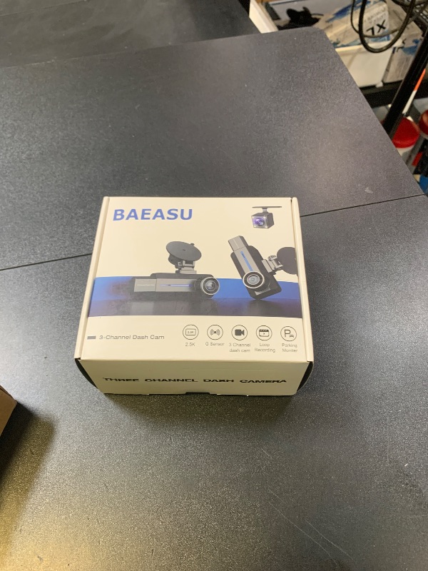 Photo 1 of BAEASU Dash Cam Front and Rear 2.5K/1440P 3 Channel Dash Camera for Cars Dash Cam Front Rear and Inside with 32GB Card, 3.16" IPS Screen, G-Sensor, Loop Recording, Night Vision, Parking Mode