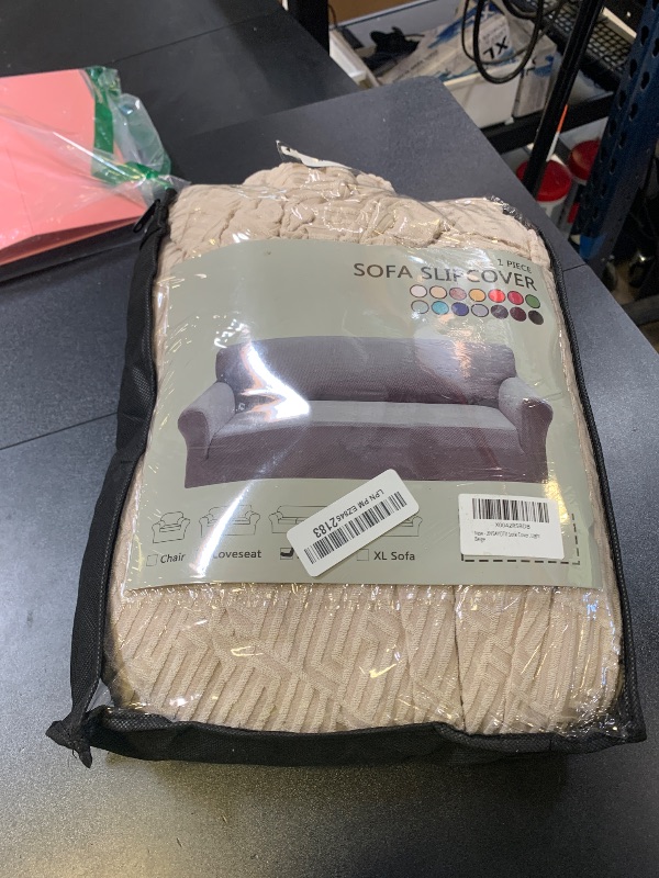 Photo 1 of ZNSAYOTX 1 Piece Jacquard Couch Covers for 3 Cushion Couch Living Room High Stretch Sofa Cover Pets Dogs Friendly Anti Slip Thickened Slipcovers Furniture Protector (Large,New Pattern Light Beige)
