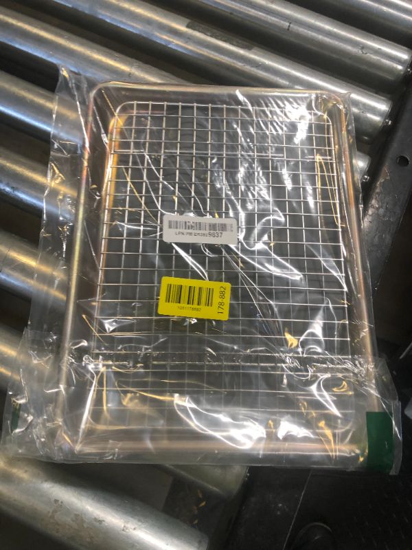 Photo 1 of Checkered Chef Quarter Sheet Pan with Wire Rack for Cooking - 1/4 Sheet Pan, 13" x 9.5" Aluminum Cookie Sheets and Stainless Steel Cooling Rack for Baking