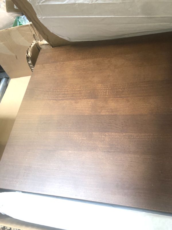 Photo 1 of SIMPLIHOME Hollander Small Desk - 38-Inch Wide Solid Wood Writing Desk in Warm Walnut Brown, Contemporary Home Office Computer Table for Study or Compact Space with Flip-Down Keyboard Tray