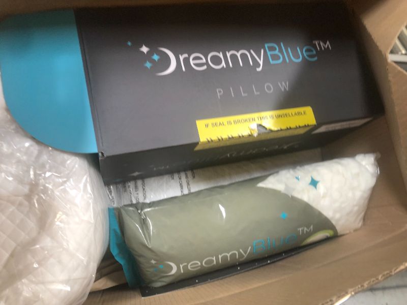 Photo 1 of DreamyBlue Signature Pillow w/Adjustable Loft • Shredded Memory Foam Fill • Neutral Alignment for Side, Back, and Stomach Sleepers • Washable Bamboo Rayon Cover • CertiPUR-US Certified Foam (King)
