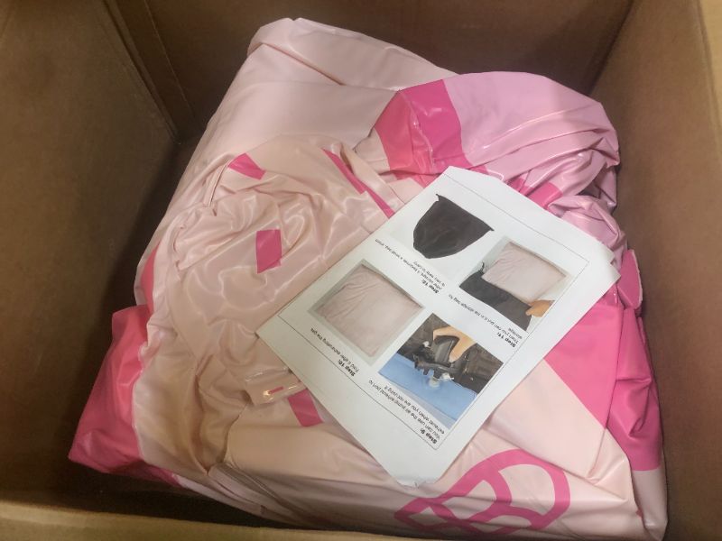 Photo 1 of Relaxgiant Pink Castle Inflatable Kids Bed, Toddler Travel Bed with Safety Bumper and Air Mattress Portable Air Mattress with Pump for Vacation Hotel Home Sleepover Kids Birthday Gift