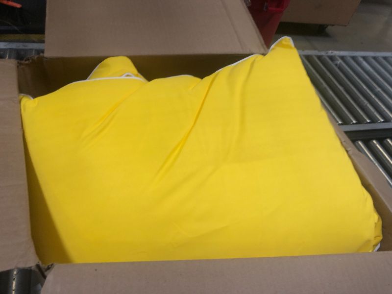 Photo 1 of MIULEE Outdoor Seat Cushion Set Yellow 24 x 24 x 4 Inch Waterproof & Fade Resistant Deep Seat and Back Patio Furniture Cushions with Handle and Adjustable Straps Cushions for Chair Couch