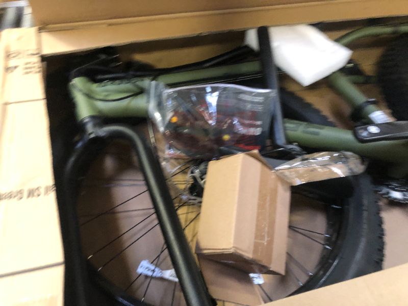 Photo 1 of Mongoose Argus Trail Fat Tire Mountain Bike for Adult Men Women, 26-Inch Wheels, Mechanical Disc Brakes, 15-Inch Small Aluminum Hardtail Frame, 16-Speed, Green