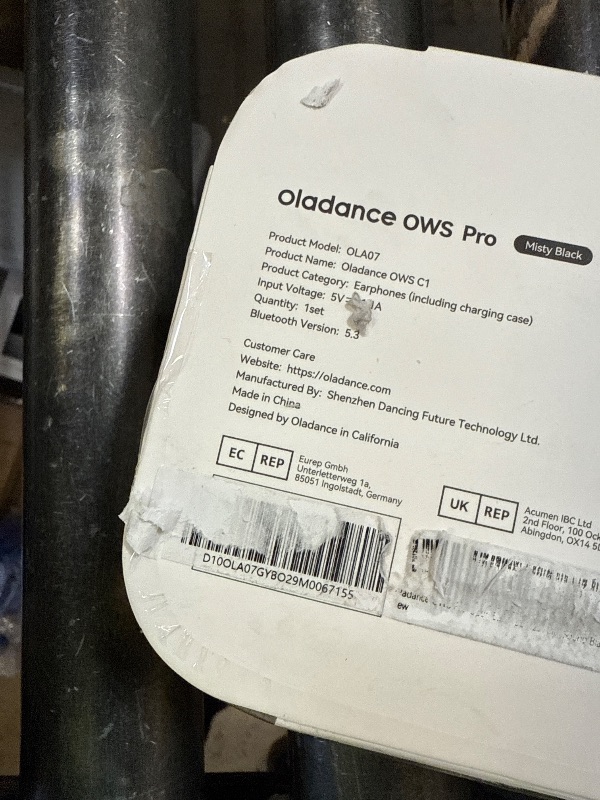 Photo 1 of Oladance - OWS Pro Wearable Stereo True Wireless Open Ear Headphones - Misty Black

