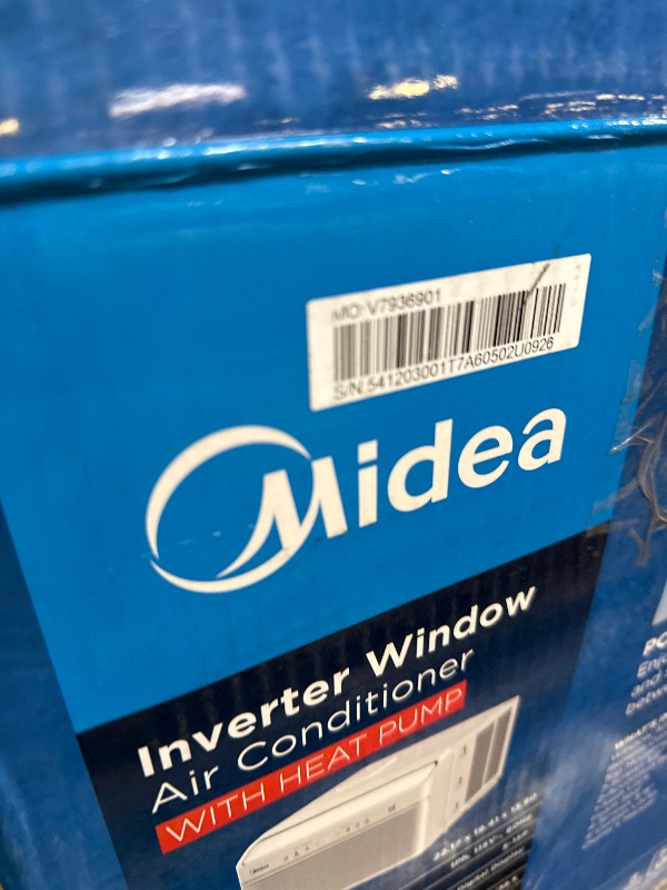 Photo 1 of Midea 12,000 BTU Smart Inverter Air Conditioner Window Unit with Heat and Dehumidifier – Cools up to 550 Sq. Ft., Energy Star Rated, Quiet Operation, Electronic Controls, Remote Control, White