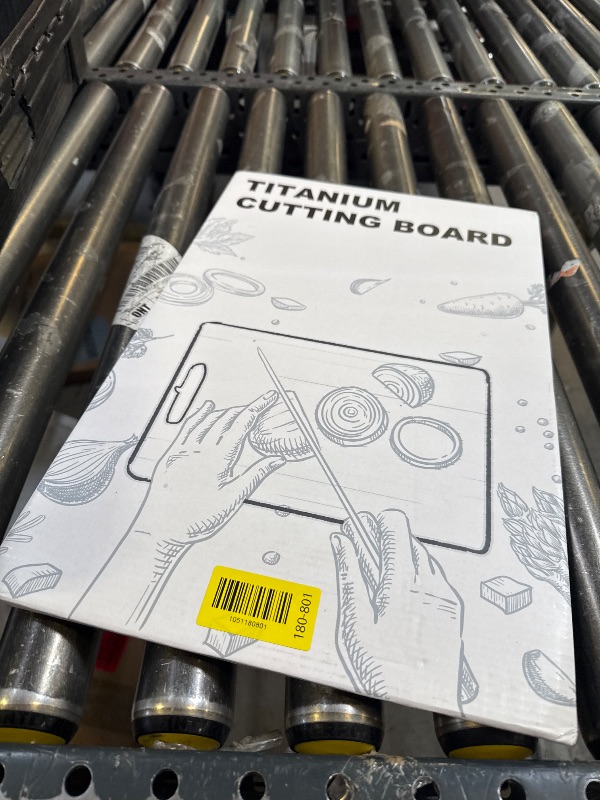 Photo 1 of 100% Titanium Cutting Board for Kitchen - Dishwasher Safe Chopping Boards with Handle, Reversible Charcuterie Board for Home Counter Outdoor Camping Housewarming Gifts for Women (18 x 12)