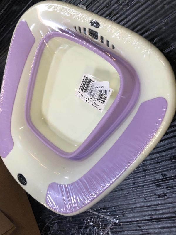 Photo 1 of Sitz Bath, Sitz Bath for Postpartum Care, Sitz Bath for Hemorrhoids, Sitz Bath for Toilet Seat, Sits Bath Tub for Women Men Adults, Sitz Bath Soak Salts Basin, Hip Bath Bowl, Collapsible, Purple