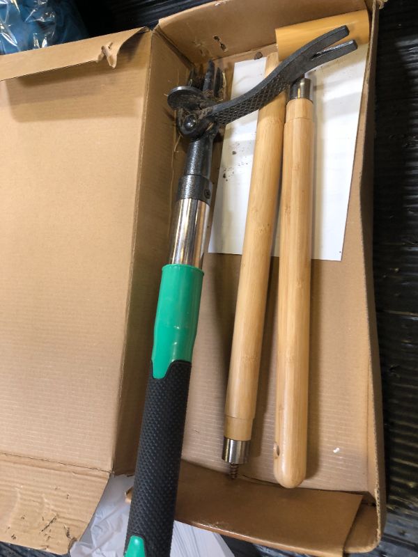 Photo 1 of Papa's Tools Weed Puller Tool, 44" Stand Up Weeder Garden Tools & 4 Claw Steel Head, Dual Weed Eject Tech. Made with Real Bamboo & Long Wooden Handle, Yard Weeding Remover for Gardening Men & Women