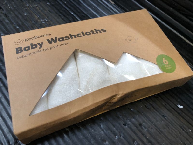 Photo 1 of 6-Pack Soft Baby Washcloths, Viscose from Bamboo - Kids, Newborn Bath Towels, Infant Shower, Toddler Reusable Face Towel, Gentle on Skin, Face Wash Cloths for Babies, 10x10 (White)