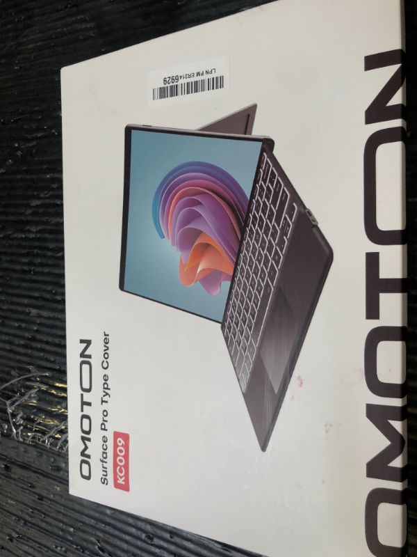 Photo 1 of OMOTON Keyboard for Microsoft Surface Pro 7/7+/6/5/4/3, Wireless Bluetooth Connection, Ultra-Slim Keyboard Type Cover with Touchpad, 7 Colors Backlit and Rechargeable, Grey