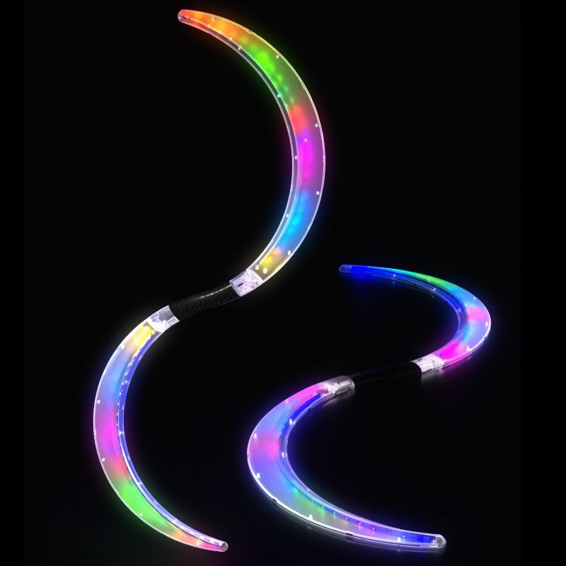 Photo 1 of LED POI Staffs S-Shape with 241 Color Light Modes USB Rechargeable Magic LED S-Staffs Customized Colors, Profound Visual Effect
