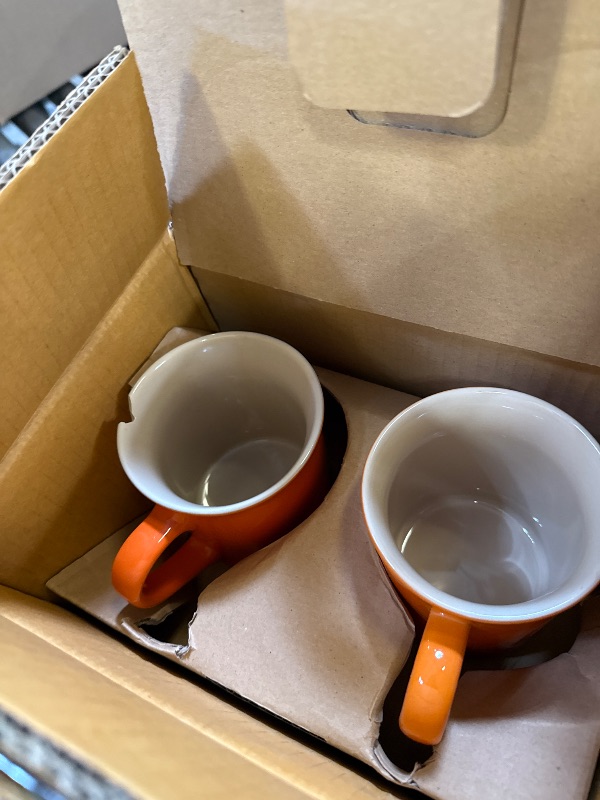 Photo 1 of Le Creuset Stoneware Set of 4 Mugs, 14 oz. each, Flame