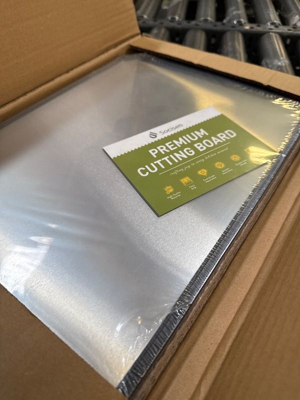 Photo 1 of Socisen Stainless Steel Cutting Board, Non Toxic Cutting Board for Kitchen, Double Sided Chopping board Stainless Steel/Wheat Straw PP Large Chopping Meat/Vegetables 16 * 11 Inch Easy to Clean