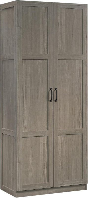 Photo 1 of Sauder Select Storage Cabinet, Pantry Cabinet Kitchen Storage with Adjustable Shelves, Bathroom Storage Cabinet, in Silver Sycamore
