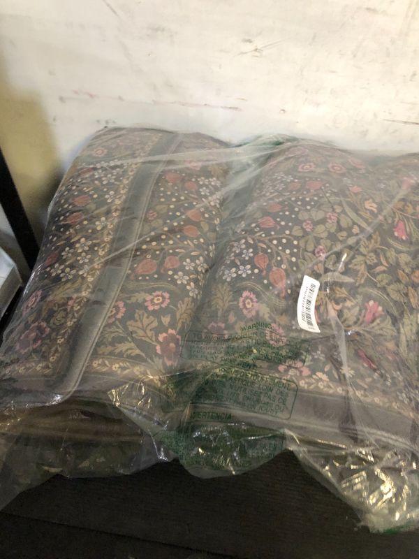 Photo 1 of Collive Kitchen Mats for Floor 2PCS, Cushioned Anti Fatigue Rugs Non-Slip Waterproof Kitchen Sink Mat, Green Floral Standing Mat for Bar, Office, Desk, Home Decor