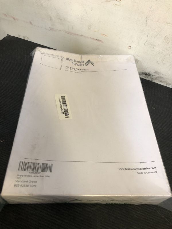 Photo 1 of Blue Summit Supplies 25 Hanging File Folders, Reinforced Hanging Folders, Standard File Folders for Filing Cabinet, Letter Size, Green, 25 Pack
