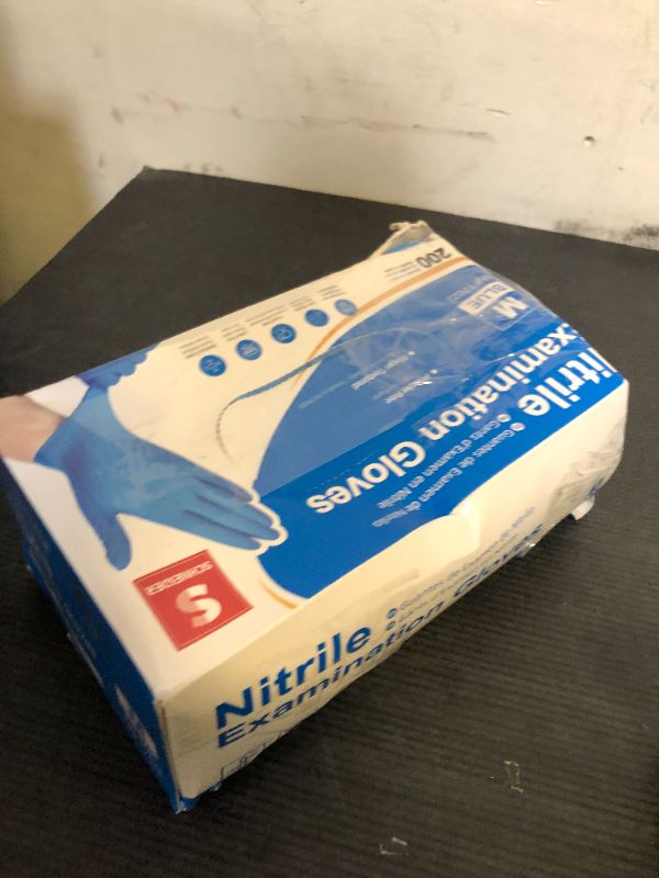 Photo 1 of Schneider Nitrile Exam Gloves, Medium, 200-ct Box, 4 mil, Blue, Powder Free, Latex Free, Medical Gloves for Cooking, Cleaning, Examination