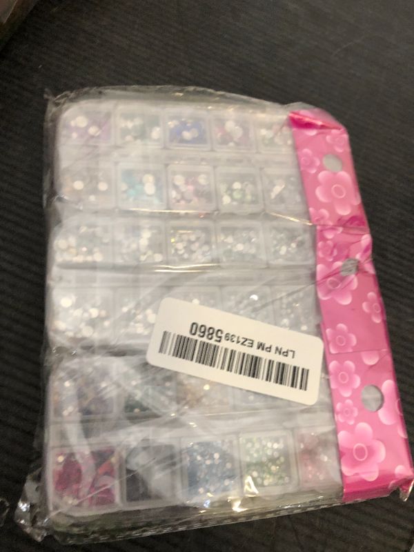 Photo 1 of ROFIBUT 6 Boxes Colorful Crystal Rhinestones Nail Gems Multi Shape Flat Back Charms 2mm 3mm Assorted Color Rhinestones 3D Mini Mixed Color Crystal Nail Jewelry for Crafts DIY Nail Art Eye Makeup Gems