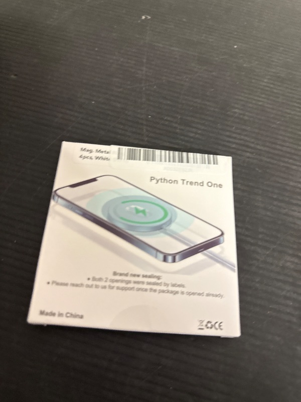 Photo 1 of Python Trend One Metal Ring Compatible with MagSafe Sticker Designed for iPhone 12~17, Circle Magnetic Magnet Adapter Rings for Phone Case (White)