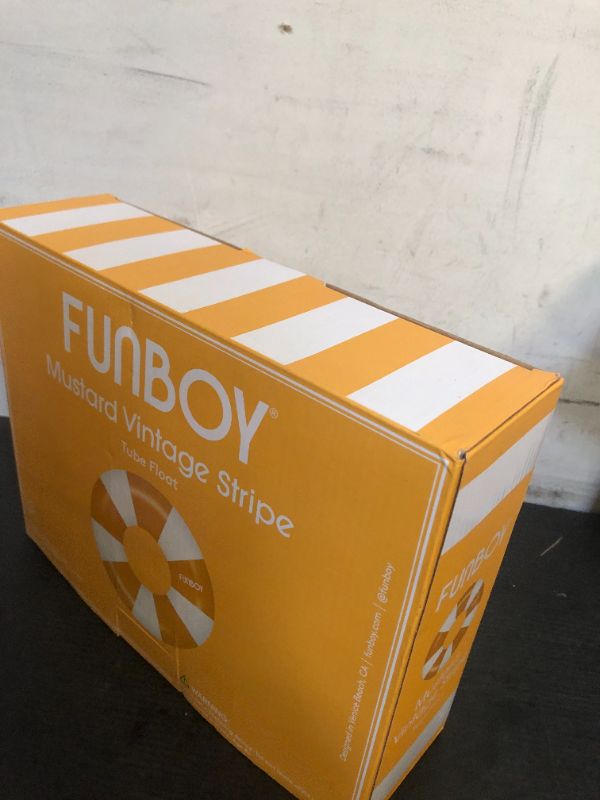 Photo 1 of FUNBOY Giant Vintage Orange Stripe Inflatable Tube Pool Float with Cup Holder 48" | Large Pool Float for Adults | Inner Tube Swimming Pool Toys Swim Rings | Pool Lounger Float for Pool Party & Summer