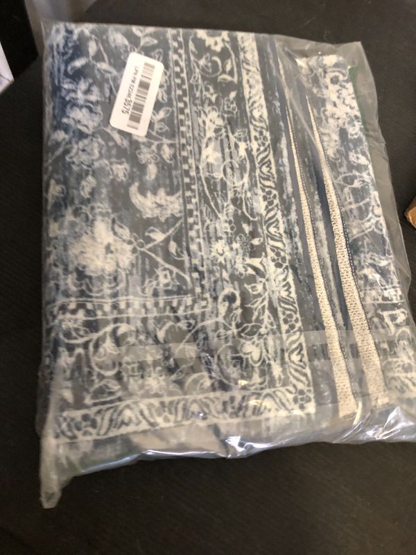 Photo 1 of KILOCOCO Hallway Runner 2x6 Rug Runner Printed Vintage Floral Washable Kitchen Runners Non-Slip Rubber Backed Runners for Hallways Laundry Room Distressed Boho Rugs for Entryway Bedroom, Blue