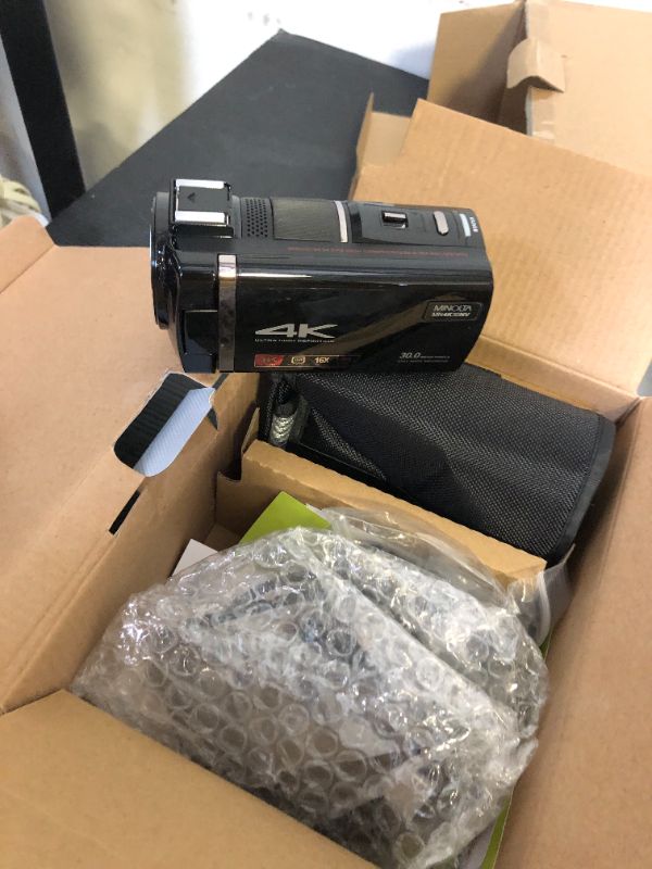 Photo 1 of Minolta Camcorder – 4K Ultra HD, 30MP Photos, Night Vision with IR LEDs, 16X Zoom, Time Lapse, Anti-Shake, Touchscreen, MP4 Format, CMOS Sensor, HDMI USB Output, SD Slot (Black)