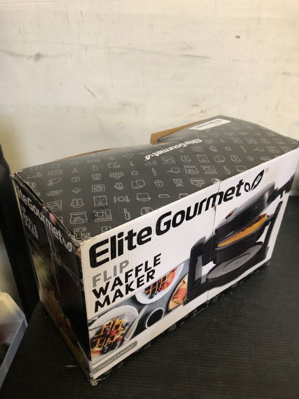 Photo 1 of Elite Gourmet EWM460 Nonstick Rotating Flip Belgian Waffle Maker, 1.25-Inch Thick Waffles, Hash Browns, Keto, Snacks, Sandwich, Eggs, Easy to Clean, Black, 5 Inch