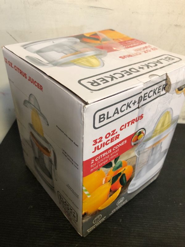 Photo 1 of BLACK+DECKER 32oz Electric Citrus Juicer, CJ625, Pressure Activated, Adjustable Pulp Control, Dishwasher-Safe