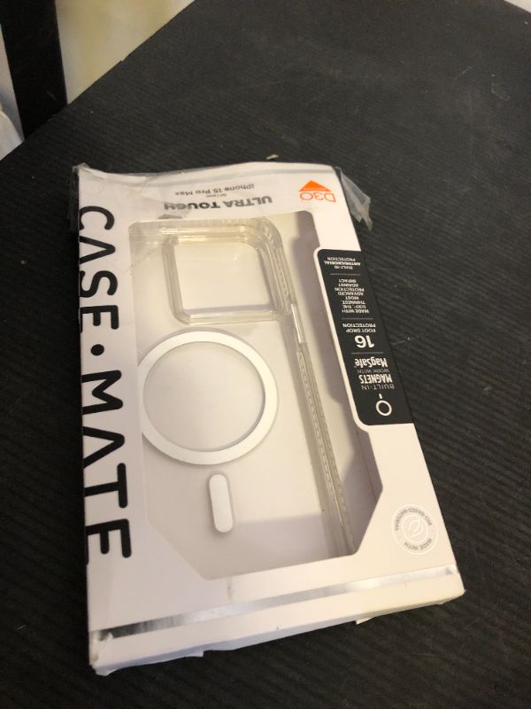 Photo 1 of Case-Mate Tough Clear iPhone 15 Pro Max Case [16ft D3O Drop Protection] [Compatible with Magsafe] Magnetic Phone Cover for iPhone 15 Pro Max 6.7", Shockproof, Anti Yellow, Anti Scratch Technology,Slim