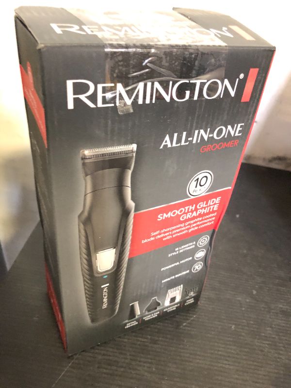Photo 1 of Remington All-in-One Groomer 10 Pcs. Grooming Kit with 16 Length and Style Settings, Up to 70 Minute Runtime for Premium Performance with Smooth Glide Comfort