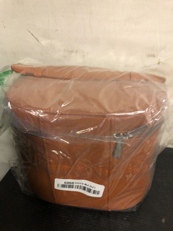 Photo 1 of IEMIEBOAMGNOY Leather Make Up Bags With Compartments, Brown travel Cosmetic Bags for Women, Parallel Makeup Travel Bags Organizer Equipped With a Detachable Divider