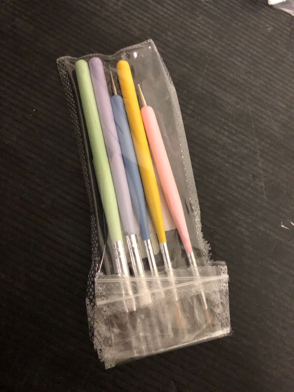 Photo 1 of Faiteary Nail Art Brushes, 6PCS Nail Design Painting Brush Sets with Nail Polish Brush Nail Liner Brush Nail Extension Gel Brush Builder Nail Gel Brush and Nail Dotting Tool for DIY Nail Art